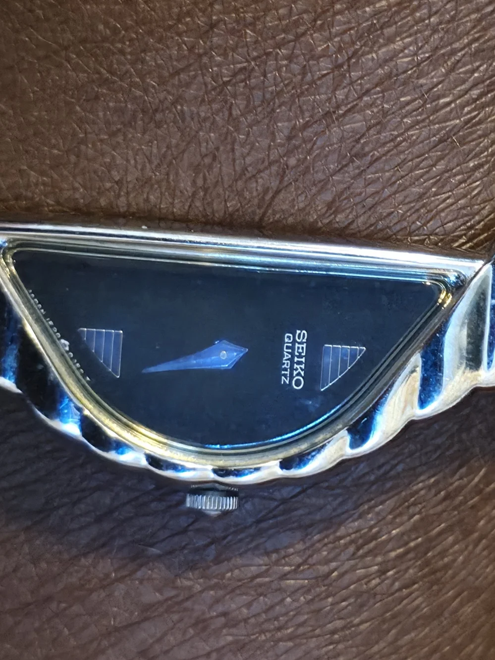 Seiko Silver-Tone Triangle Dial Quartz Watch - Silver